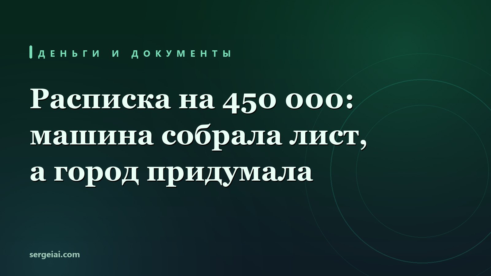 Нейросеть написала расписку на 450 000 и вписала город, которого не давали